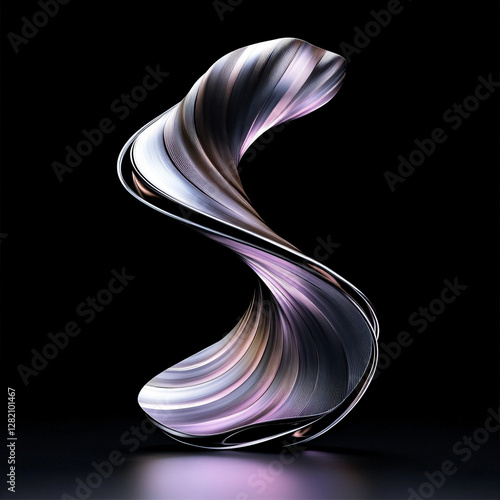 Sleek Twisting Form with a Glossy Gradient

