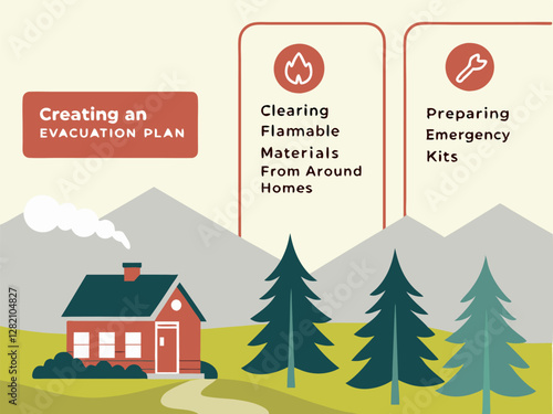 Infographic on How to Prepare for Wildfires vector illustration