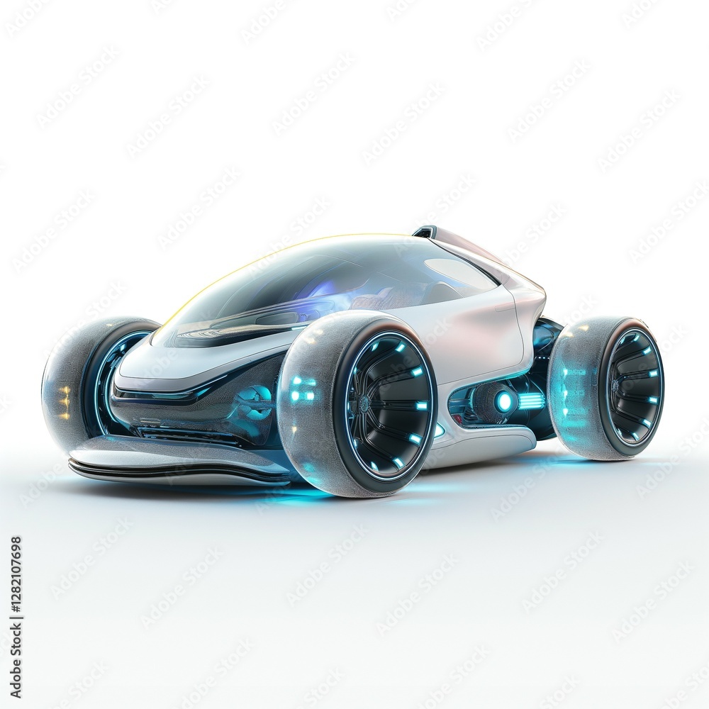 Futuristic electric car with a sleek design and glowing accents. Futuristic electric car with a sleek design and glowing accents.