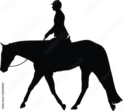 Hunter under saddle silhouette