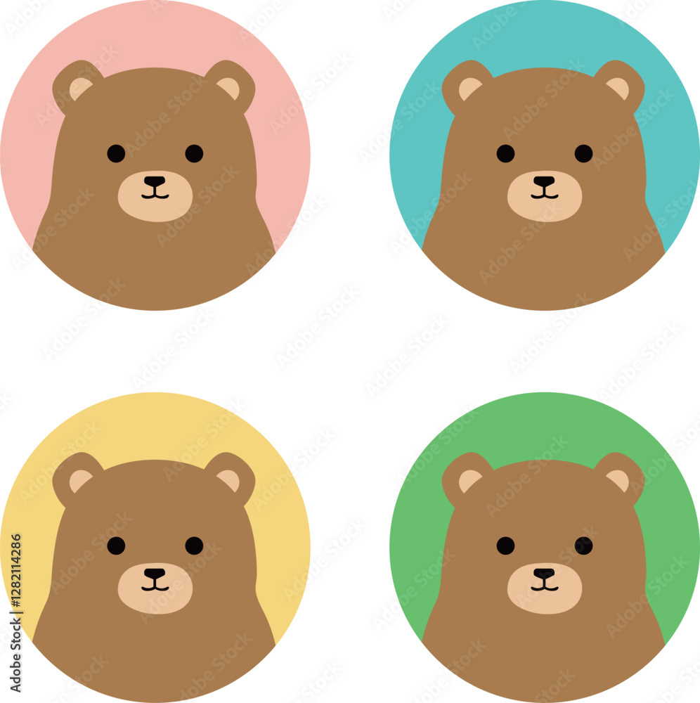 かわいい熊の顔アイコン かわいい熊の顔アイコン