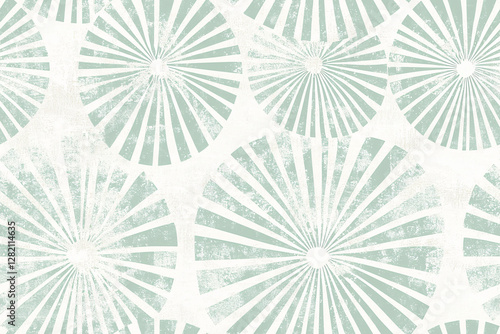 seamless background pattern of retro sunbursts with vintage texture overlay