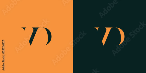 VD abstract  minimalist letters Logo Monogram. It is a minimalist logo, this logo is made by combining two letters
