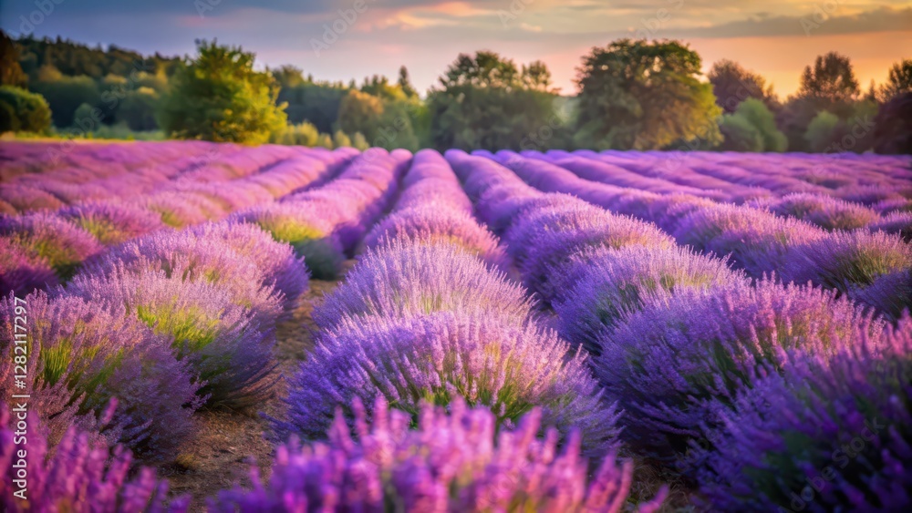 Obraz premium Lavender Field at Sunset