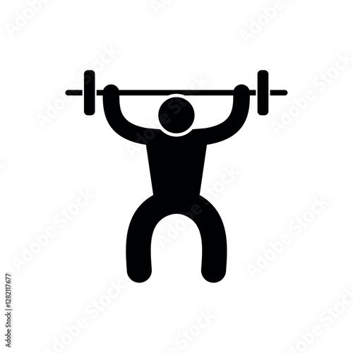 Fitness Center Barbell Squat Icon