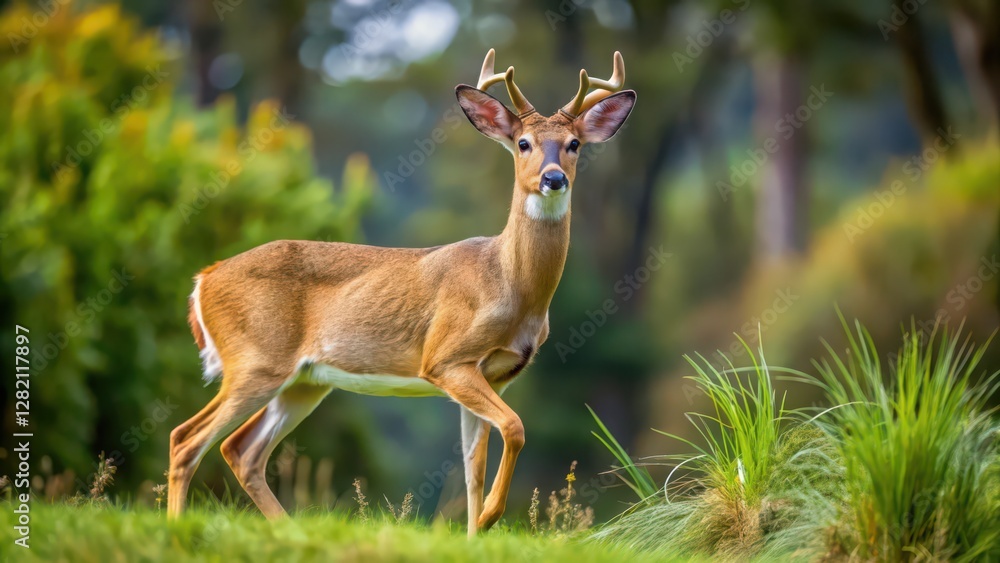 White-tailed Deer Buck on Grassy Knoll White-tailed Deer Buck on Grassy Knoll