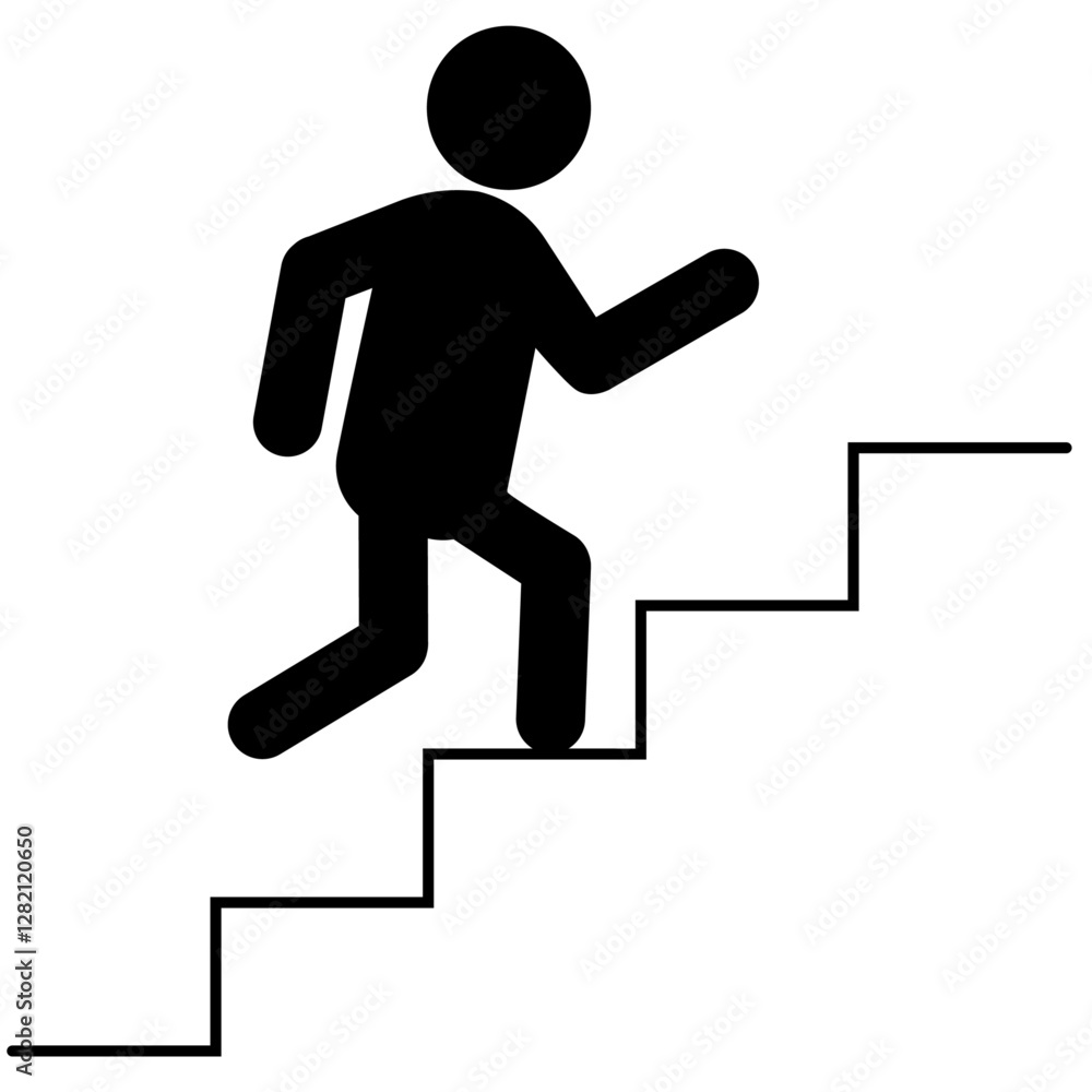 階段を上る人のピクトグラム 階段を上る人のピクトグラム
