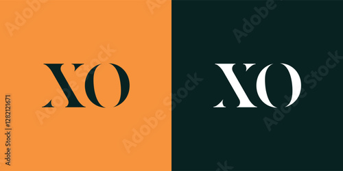 XO abstract  minimalist letters Logo Monogram. It is a minimalist logo, this logo is made by combining two letters