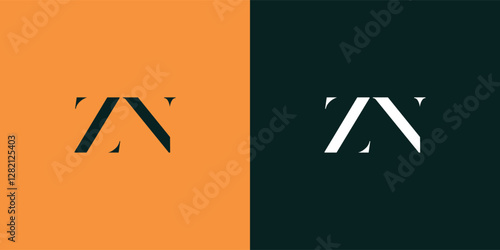 ZN abstract  minimalist letters Logo Monogram. It is a minimalist logo, this logo is made by combining two letters