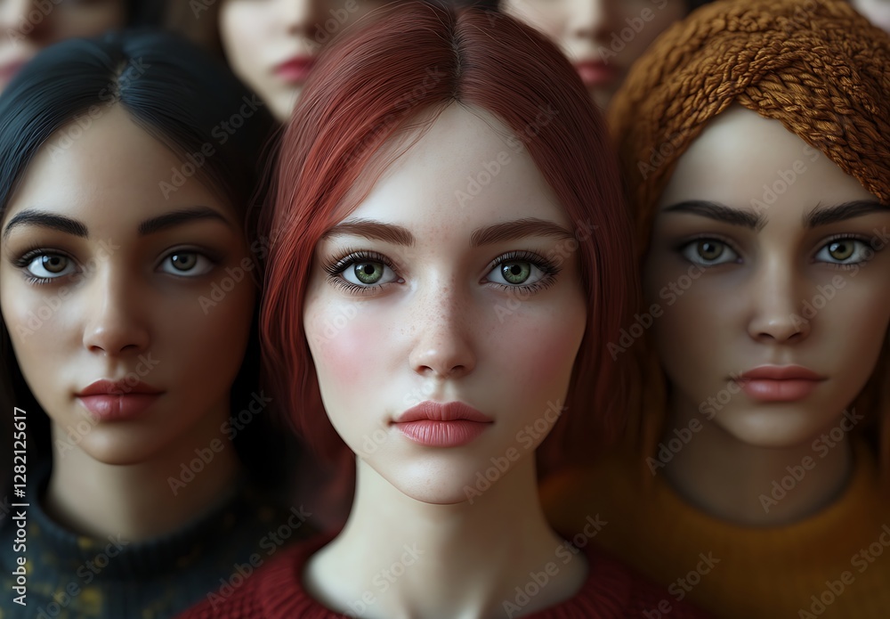 Mannequin Heads with Varied Hairstyles and Colors in Neutral Setting
Mannequin Heads with Varied Hairstyles and Colors in Neutral Setting