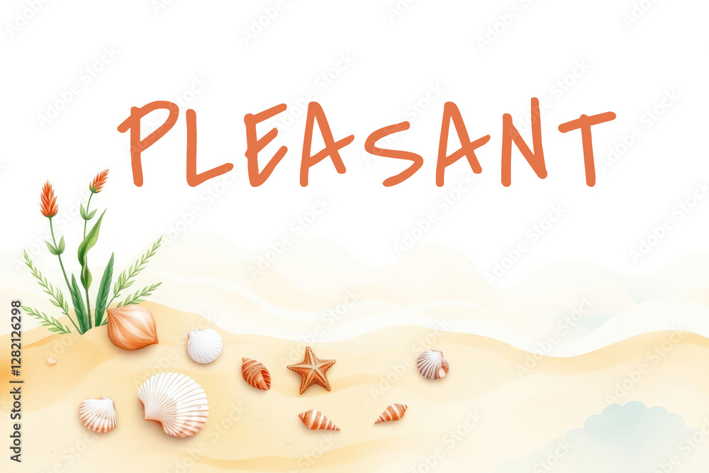 Fototapeta premium Pleasant text words summer beach background