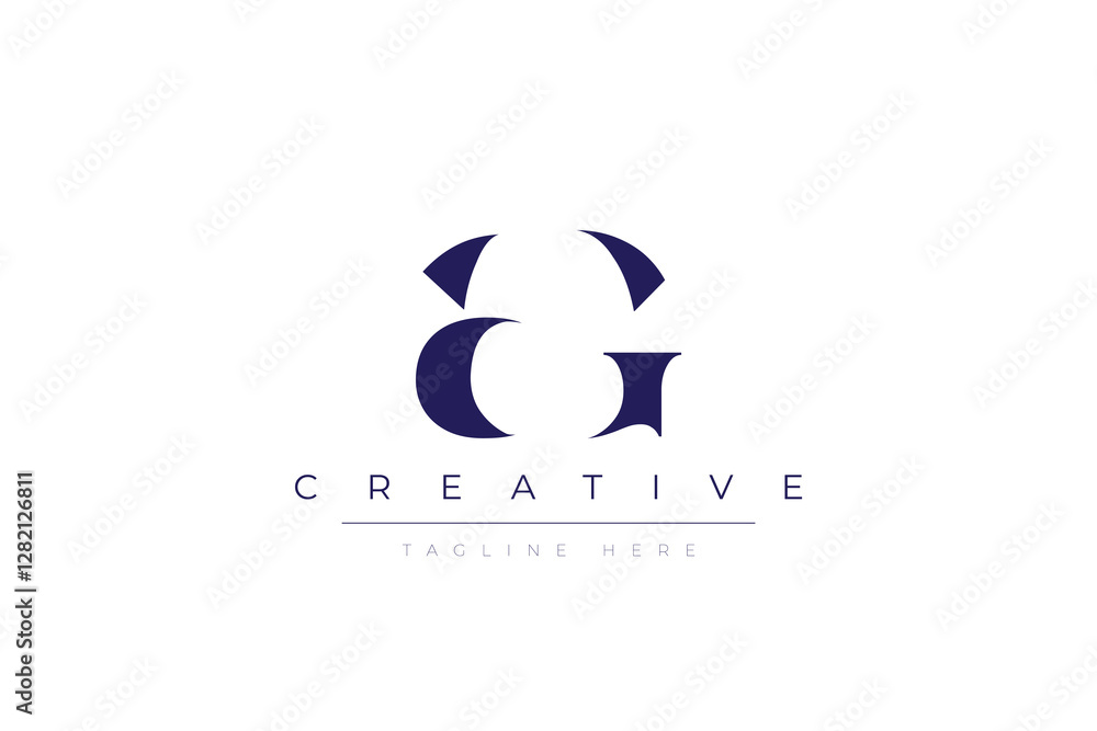 Obraz premium aG abstract minimalist letters Logo Monogram. It is a minimalist logo, this logo is made by combining two letters