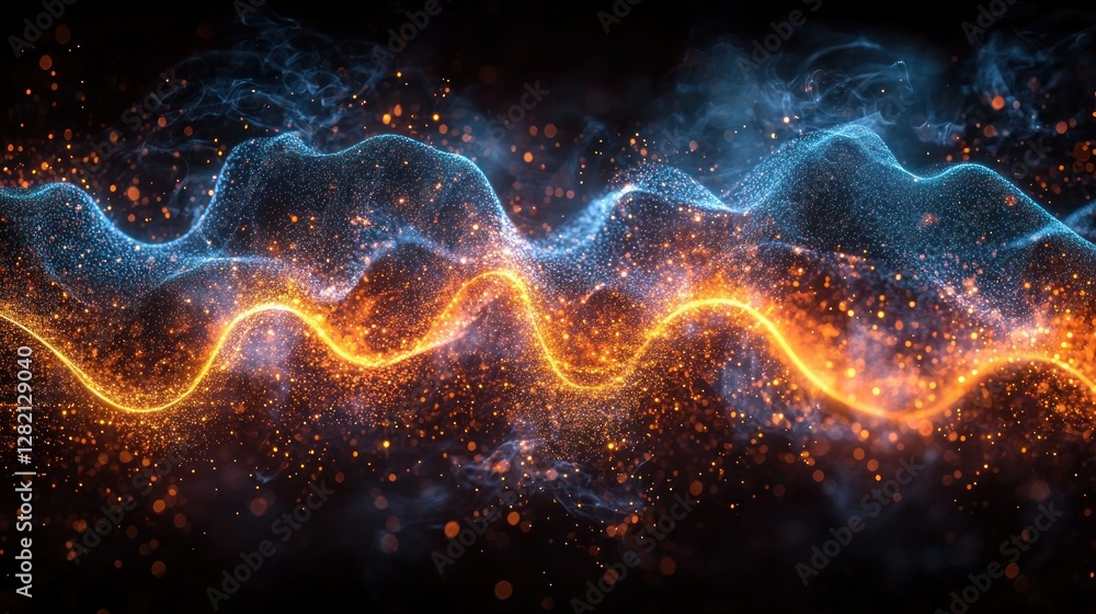 Abstract flowing energy waves background for science or tech illustration Abstract flowing energy waves background for science or tech illustration