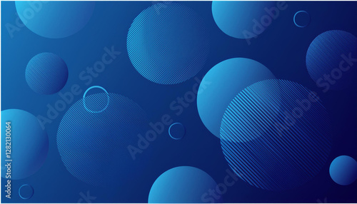 abstract blue gradient geometric shapes background vector illustration modern circles