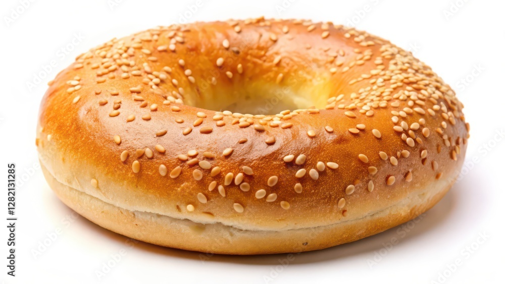 Sesame Bagel on White Background Sesame Bagel on White Background