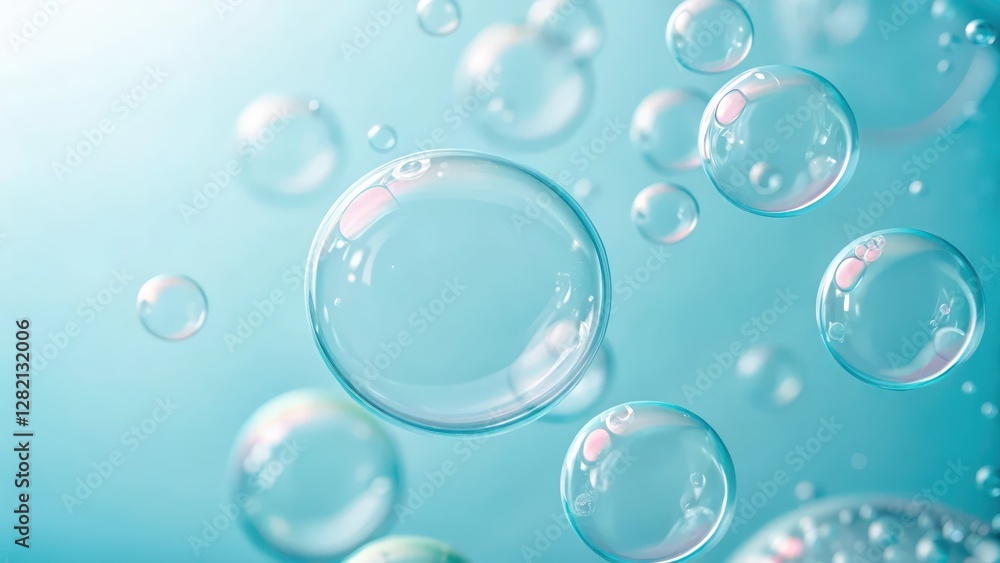 Floating Aqua Bubbles Abstract Texture in Clear Water Floating Aqua Bubbles Abstract Texture in Clear Water