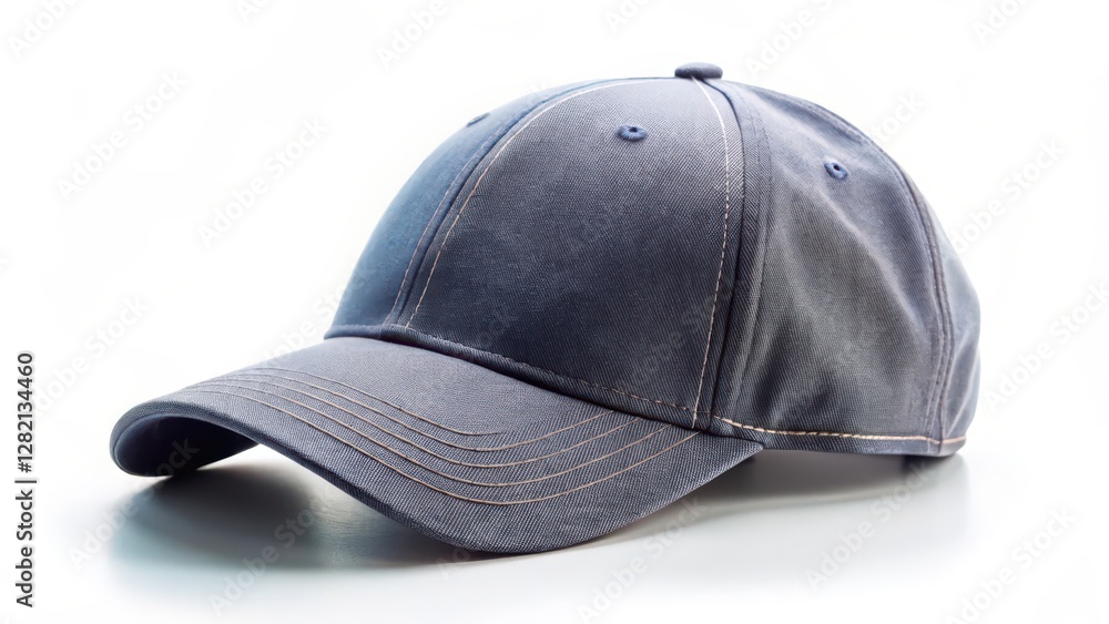 Gray Baseball Cap on White Background Gray Baseball Cap on White Background