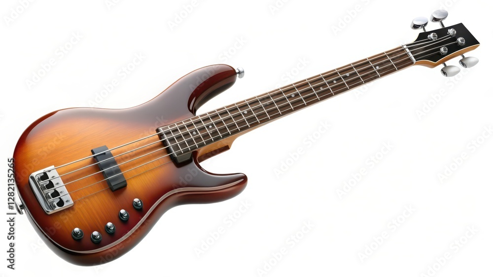 Fototapeta premium Bass Guitar on White Background