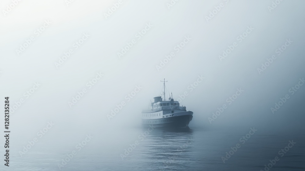 Ghost ship sailing through foggy sea, eerie and haunting, mysterious and otherworldly Ghost ship sailing through foggy sea, eerie and haunting, mysterious and otherworldly