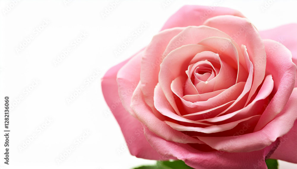 Fototapeta premium pink rose isolated on white background soft focus