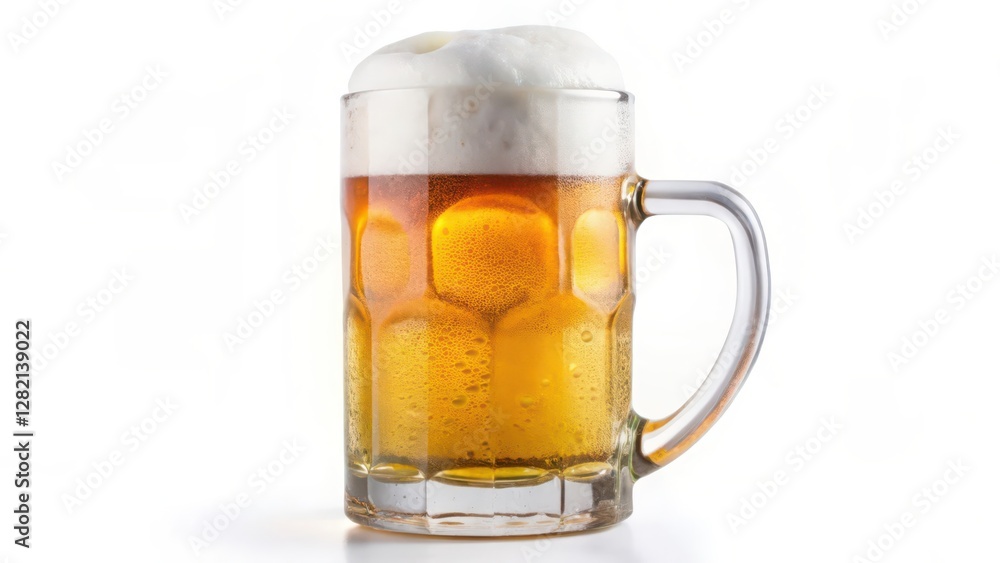 Beer in a Glass on White Background Beer in a Glass on White Background