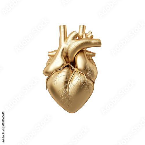 Wallpaper Mural Golden anatomical heart sculpture with detailed veins and arteries in artistic design Torontodigital.ca