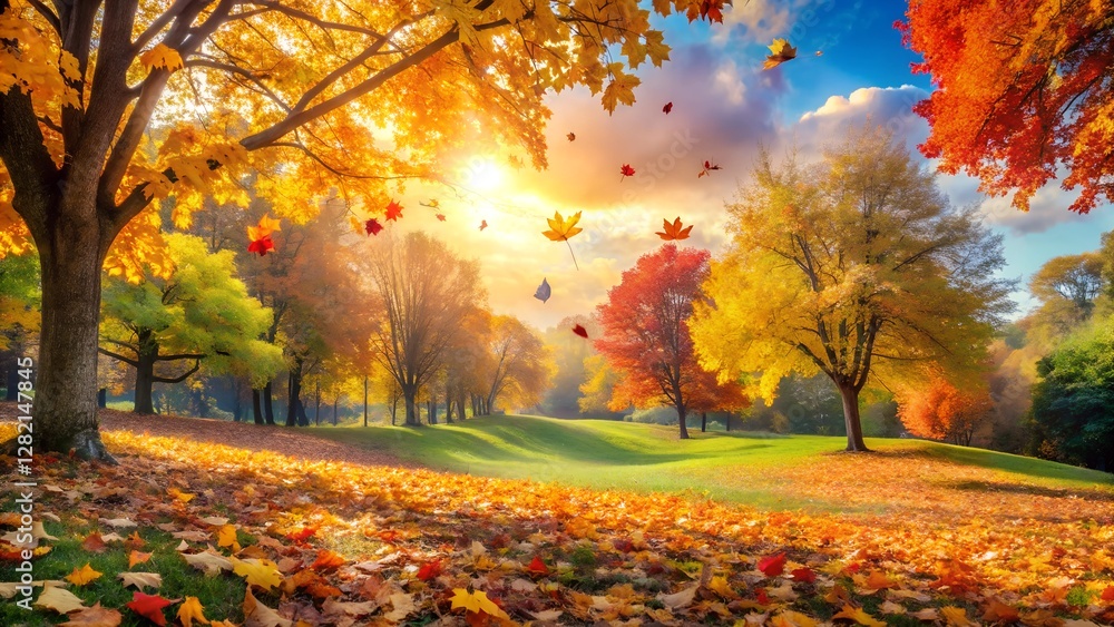 Obraz premium autumn trees in the park