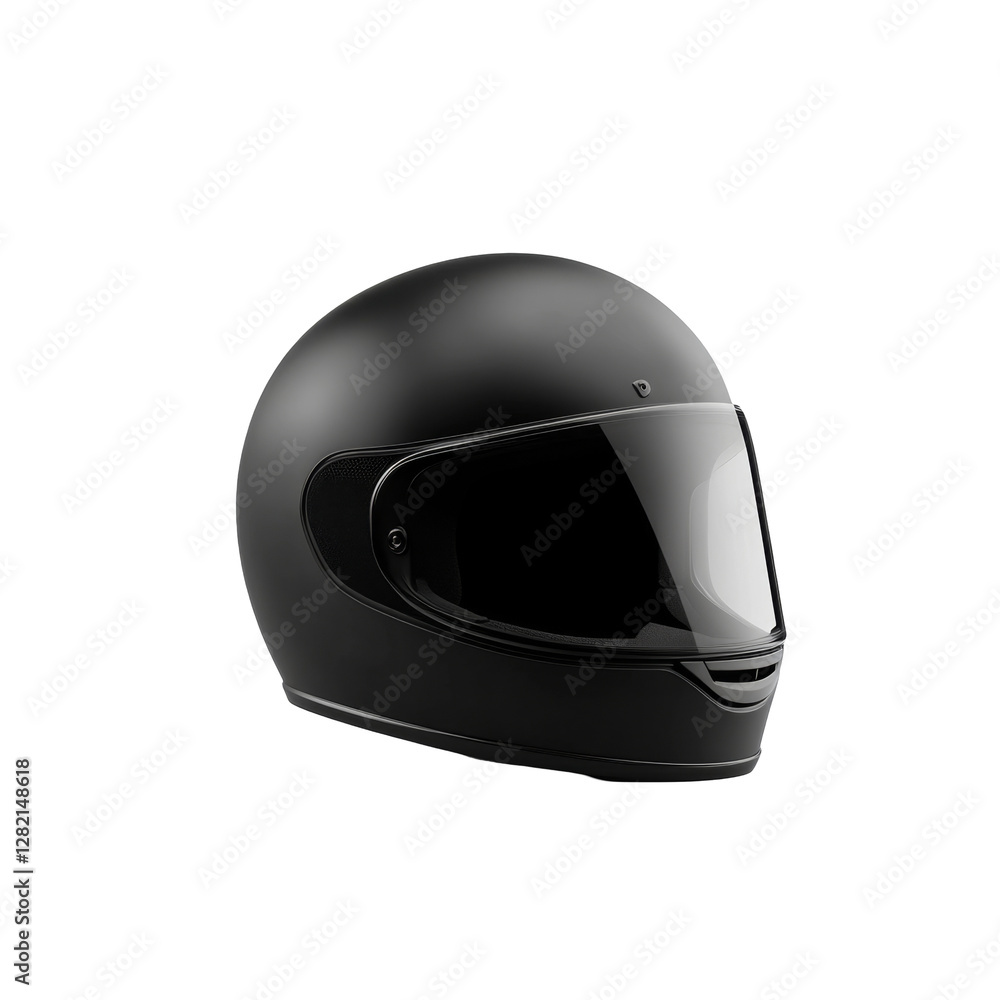 Sleek black motorcycle helmet with tinted visor and streamlined design for safety and comfort Sleek black motorcycle helmet with tinted visor and streamlined design for safety and comfort