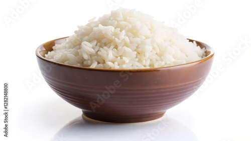 Wallpaper Mural Cooked Rice in Bowl, White Background Torontodigital.ca