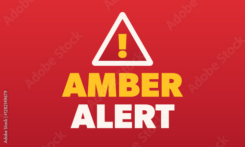 Amber Alert sign. Warning triangle, safety message. Vector illustration.