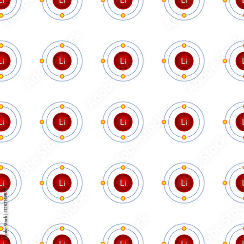 Lithium atom symbol pattern