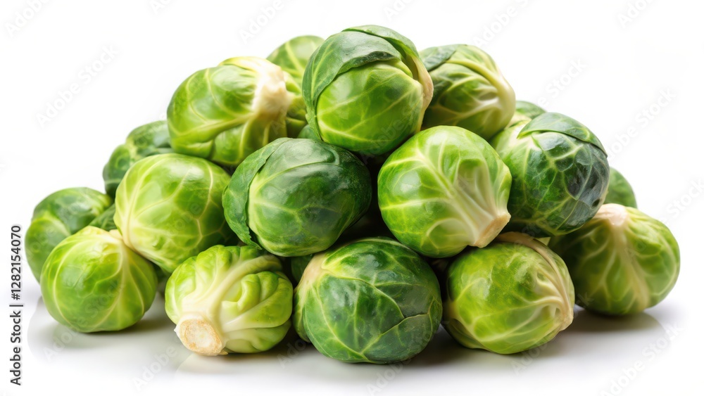 Brussels Sprouts Pile, White Background Brussels Sprouts Pile, White Background