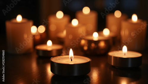 Wallpaper Mural Warm Glow of Candles in the Night Torontodigital.ca