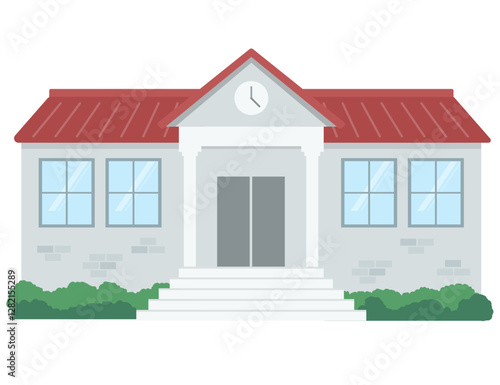vector illustration of a Red-roofed school 빨간 지붕의 학교 