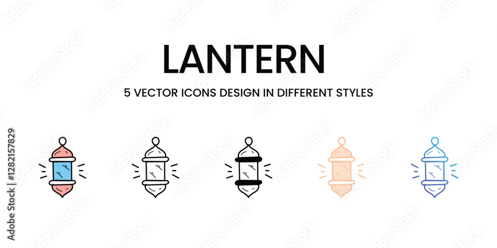 Lantern vector icons set stock illustration Lantern vector icons set stock illustration