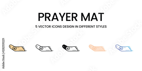 Prayer mat vector icons set stock illustration
