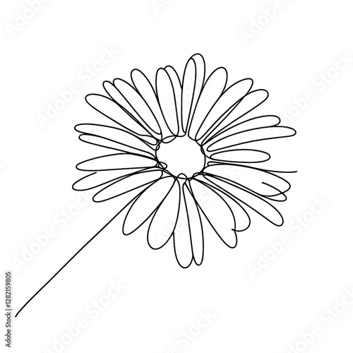 Line drawing of a daisy flower