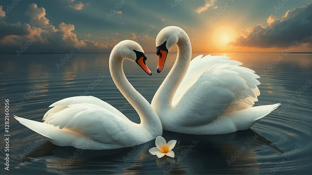 Fototapeta premium swans in the lake