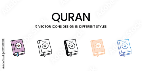 Quran vector icons set stock illustration