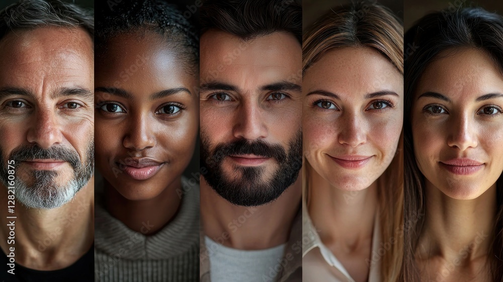 Diverse Group of People Smiling with Genuine Expressions in Portrait Diverse Group of People Smiling with Genuine Expressions in Portrait