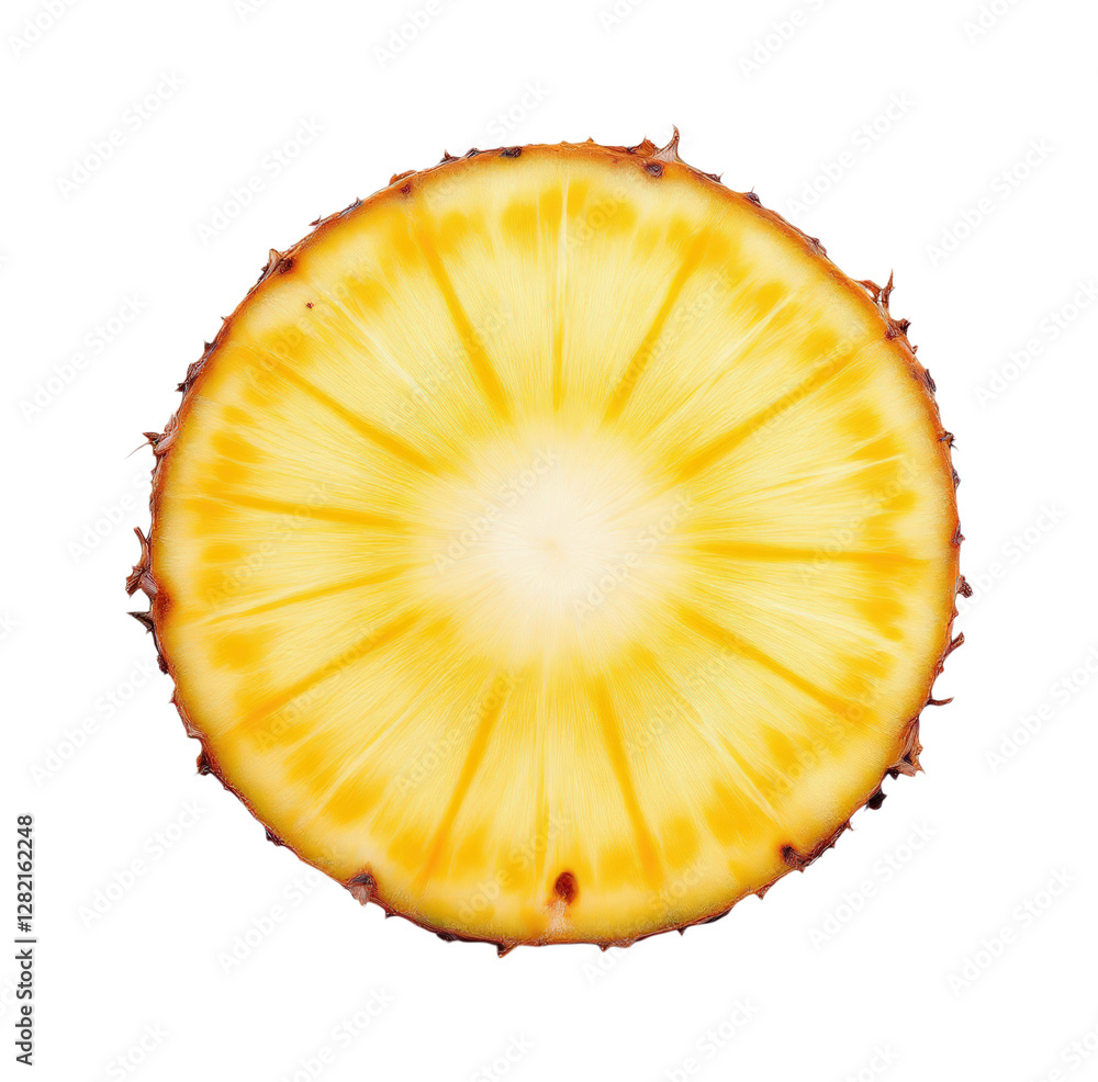 Vibrant Pineapple Slice with Juicy Texture and Radiant Yellow Color, Perfect for Tropical Fruit Displays and Culinary Creations, Isolated on Transparent and White Background Vibrant Pineapple Slice with Juicy Texture and Radiant Yellow Color, Perfect for Tropical Fruit Displays and Culinary Creations, Isolated on Transparent and White Background