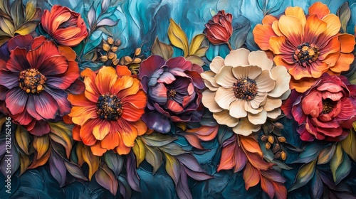 Wallpaper Mural vivid floral designs with intricate details, artistic and dynamic composition, textured and radiant design, bold and cheerful atmosphere Torontodigital.ca