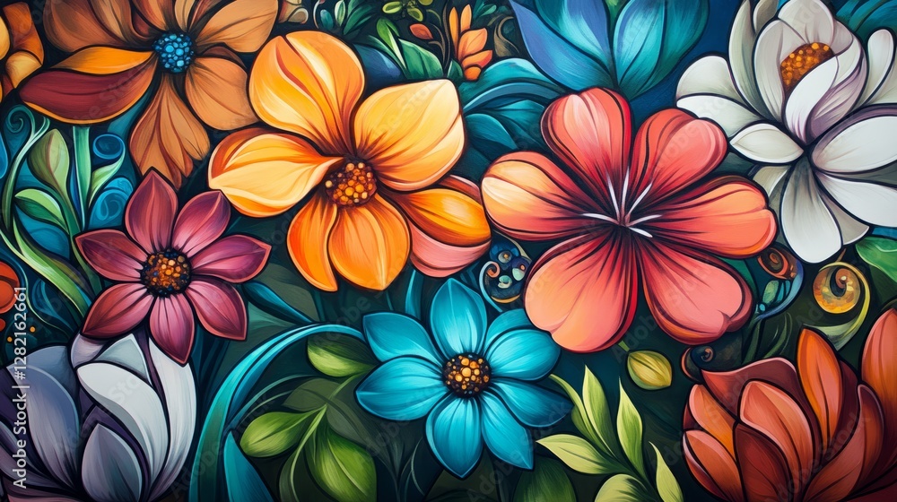 vivid floral patterns with intricate designs and vibrant highlights, artistic and vibrant composition, textured and radiant design, bold and cheerful tones vivid floral patterns with intricate designs and vibrant highlights, artistic and vibrant composition, textured and radiant design, bold and cheerful tones