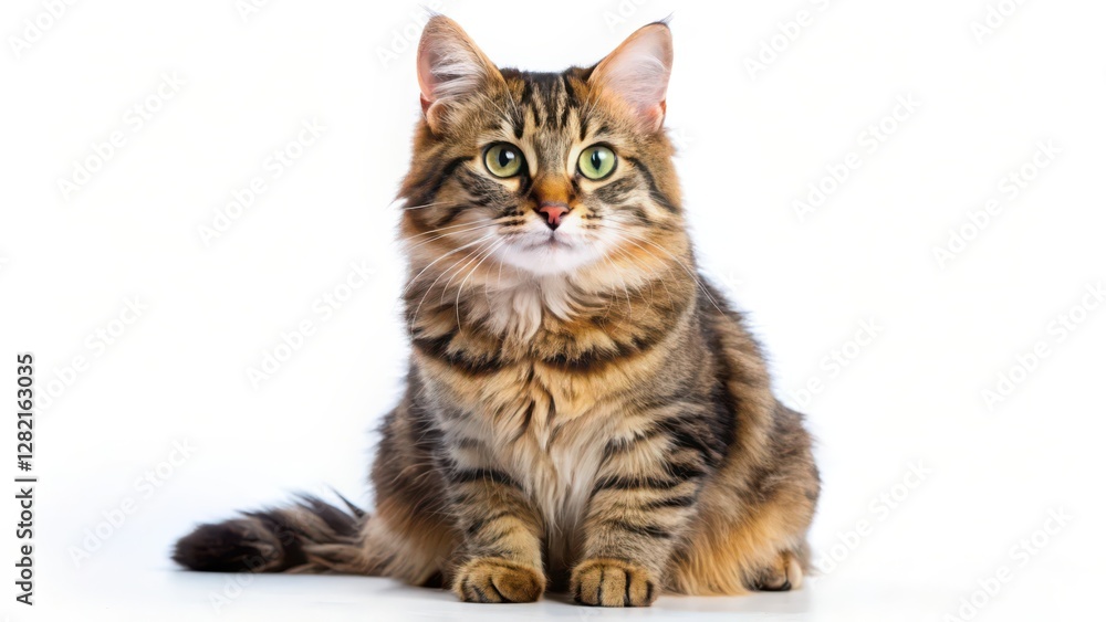 Fototapeta premium Tabby Cat on White Background