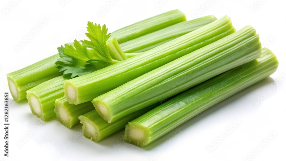 Celery Stalks on White Background Celery Stalks on White Background
