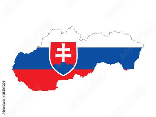 map of Slovakia with flag