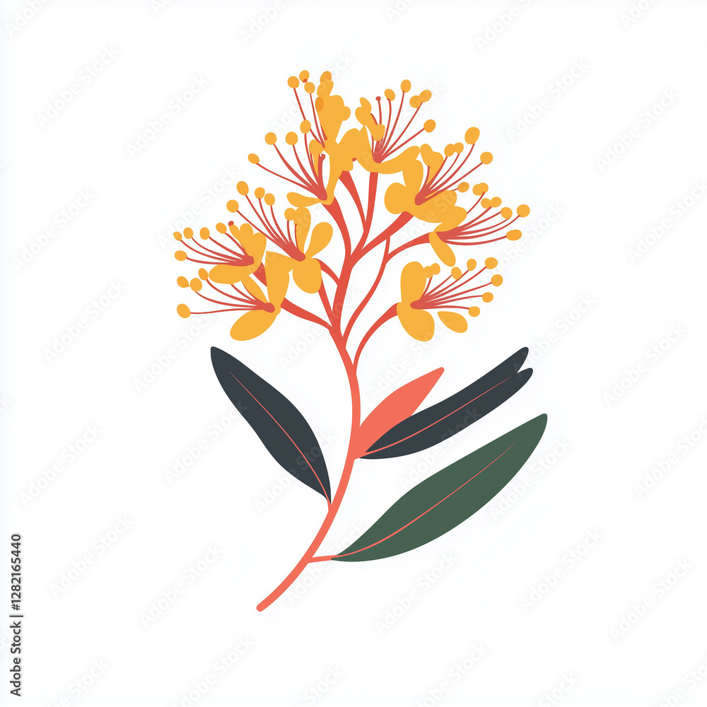 Naklejka premium vector illustration of a yellow and orange flower