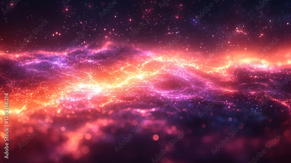Fototapeta premium Vibrant Cosmic Landscape in Stunning Colors