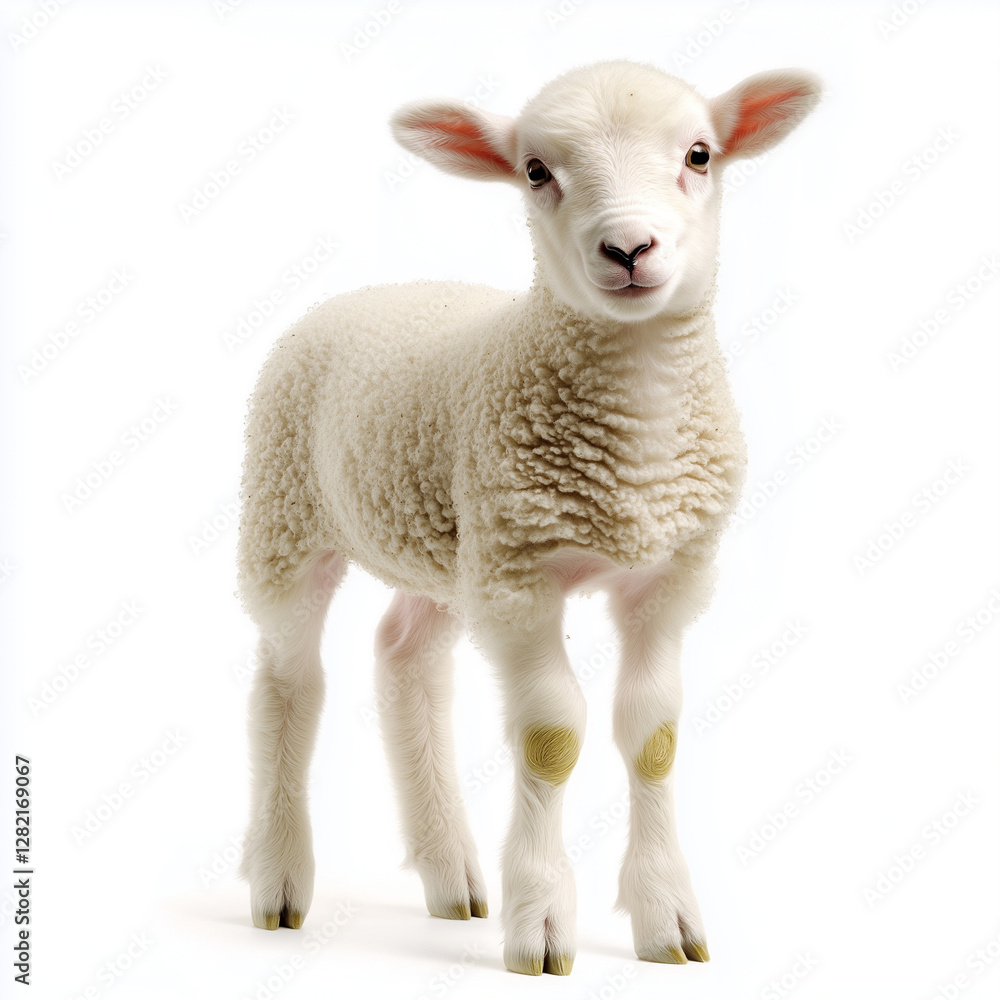 Lamb (symbol of Christ) on a white background Lamb (symbol of Christ) on a white background