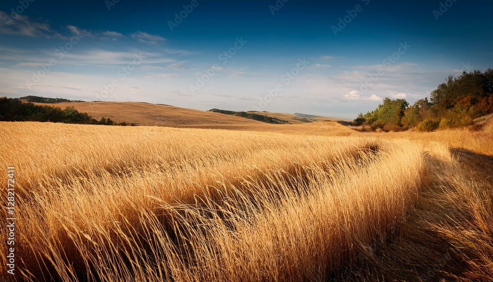 Fototapeta premium field with a dry grass